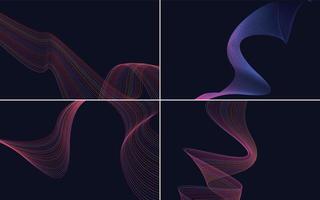 Set of 4 vector line backgrounds to add a touch of elegance to your designs