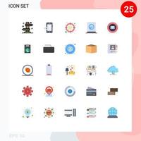 Universal Icon Symbols Group of 25 Modern Flat Colors of sharp mail dollar tablet radio Editable Vector Design Elements