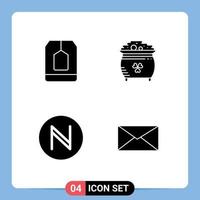 Universal Icon Symbols Group of 4 Modern Solid Glyphs of bag st food coin crypto Editable Vector Design Elements