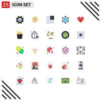 Stock Vector Icon Pack of 25 Line Signs and Symbols for like heart view gift web Editable Vector Design Elements