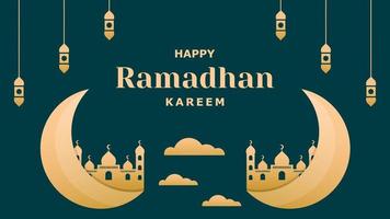 Luxury happy ramadhan kareem background vector