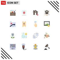 Flat Color Pack of 16 Universal Symbols of time time buildings clock minus Editable Pack of Creative Vector Design Elements