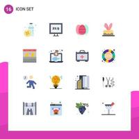 16 iconos creativos, signos y símbolos modernos de garaje, vacaciones, huevo, pascua, cack, paquete editable de elementos creativos de diseño de vectores. vector