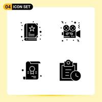 Universal Icon Symbols Group of Modern Solid Glyphs of baby diploma movie film deadline Editable Vector Design Elements