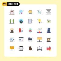 conjunto de 25 iconos de interfaz de usuario modernos signos de símbolos para alinear elementos de diseño vectorial editables de bolsa de escamas de medicina comercial vector