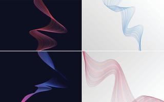 Collection of geometric minimal lines pattern set vector