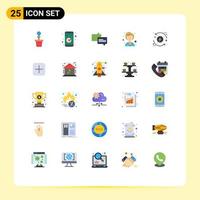 Set of 25 Modern UI Icons Symbols Signs for development process ui woman businesswoman Editable Vector Design Elements