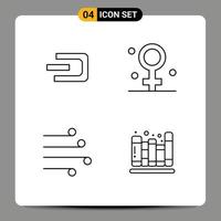 Editable Vector Line Pack of 4 Simple Filledline Flat Colors of dash blow crypto currency healthcare weather Editable Vector Design Elements