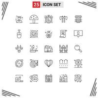 Set of 25 Modern UI Icons Symbols Signs for tool chop vegetable axe discount Editable Vector Design Elements