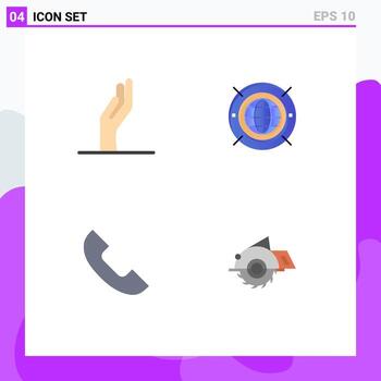 4 Flat Icon concept for Websites Mobile and Apps alms telephone internet computing saw Editable Vector Design Elements