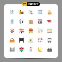 Universal Icon Symbols Group of 25 Modern Flat Colors of finance website office rating view Editable Vector Design Elements