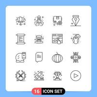 16 Creative Icons Modern Signs and Symbols of paper anchor finance add parcel Editable Vector Design Elements