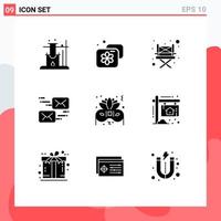 9 Creative Icons Modern Signs and Symbols of advertisement night camping costume marketing Editable Vector Design Elements