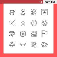 16 Creative Icons Modern Signs and Symbols of call develop birthday bug app Editable Vector Design Elements