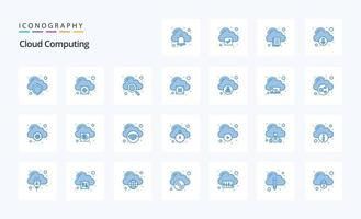 25 Cloud Computing Blue icon pack vector