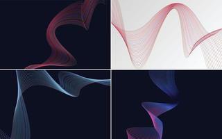 Collection of geometric minimal lines pattern set vector