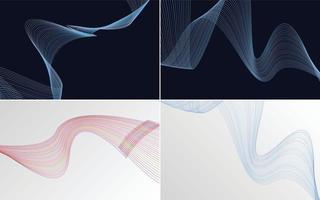 Set of 4 vector line backgrounds to add a stylish touch to your designs