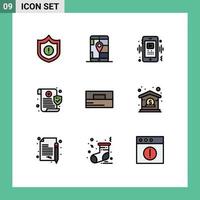 Pictogram Set of 9 Simple Filledline Flat Colors of fashion security smart privacy medical Editable Vector Design Elements