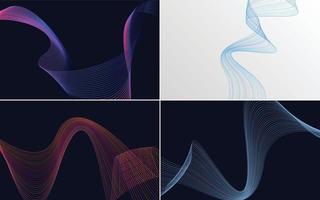 Set of 4 vector line backgrounds to add a professional edge to your designs