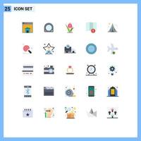 Modern Set of 25 Flat Colors and symbols such as building map heating alert holiday Editable Vector Design Elements
