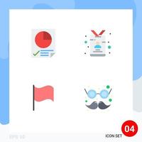 4 User Interface Flat Icon Pack of modern Signs and Symbols of data basic report journalist ui Editable Vector Design Elements