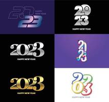 Big Set of 2023 Happy New Year logo text design 2023 number design template vector