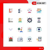 Flat Color Pack of 16 Universal Symbols of analysis online flask team multiplayer Editable Pack of Creative Vector Design Elements