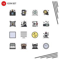 16 Thematic Vector Flat Color Filled Lines and Editable Symbols of restaurant italian agile food iteration Editable Creative Vector Design Elements