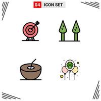 4 Creative Icons Modern Signs and Symbols of target balloon arrow sparrowgrass day Editable Vector Design Elements