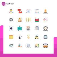 Pack of 25 creative Flat Colors of technology business prescription assignment project Editable Vector Design Elements