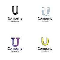 Letter U Big Logo Pack Design Creative Modern logos design for your business vector