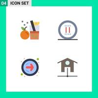 Pack of 4 Modern Flat Icons Signs and Symbols for Web Print Media such as beverage next orange online network Editable Vector Design Elements