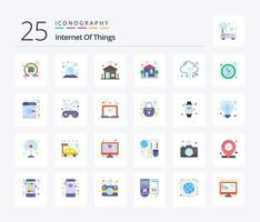 Internet Of Things 25 Flat Color icon pack including internet. wifi. internet. switch. home vector