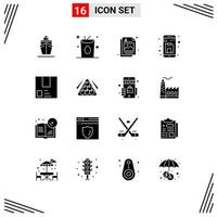 Modern Set of 16 Solid Glyphs and symbols such as deliver storage designer file back Editable Vector Design Elements