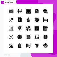 25 Creative Icons Modern Signs and Symbols of multimedia file document recording port internet Editable Vector Design Elements