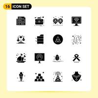 16 Creative Icons Modern Signs and Symbols of law signal destination wifi computer Editable Vector Design Elements