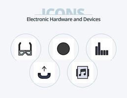 Devices Line Filled Icon Pack 5 Icon Design. music. audio. connection. analog. audiotape vector