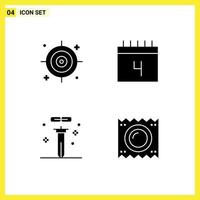4 Solid Glyph concept for Websites Mobile and Apps business flasks calendar school science Editable Vector Design Elements