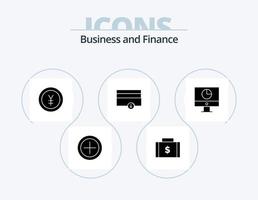 paquete de iconos de glifo de finanzas 5 diseño de iconos. . dinero. dólar. grafico. computadora vector