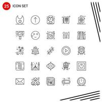 Pictogram Set of 25 Simple Lines of brush smart conversation devices management Editable Vector Design Elements