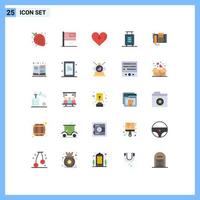 Set of 25 Modern UI Icons Symbols Signs for phone briefcase flag bag favorite Editable Vector Design Elements