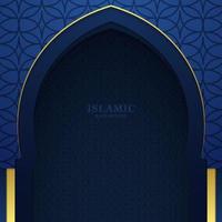 Blue and gold elegant simple islamic background vector