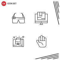 paquete de iconos de vector de stock de 4 signos y símbolos de línea para elementos de diseño de vector editables de bolsa en línea inteligente de negocio de dispositivo