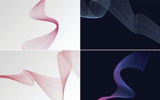 Collection of geometric minimal lines pattern set vector