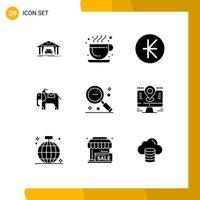 9 Creative Icons Modern Signs and Symbols of ui out kip minus animal Editable Vector Design Elements
