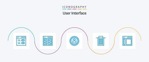 User Interface Blue 5 Icon Pack Including . trash. interface. interface. user vector