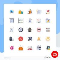 Pack of 25 Modern Flat Colors Signs and Symbols for Web Print Media such as script file shopping coding therapy Editable Vector Design Elements