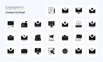 25 Email Solid Glyph icon pack vector