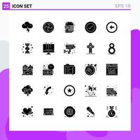 Set of 25 Modern UI Icons Symbols Signs for user arrow cdr format wireframe ui Editable Vector Design Elements