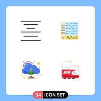 Set of 4 Modern UI Icons Symbols Signs for align zero ableton computer cloud Editable Vector Design Elements